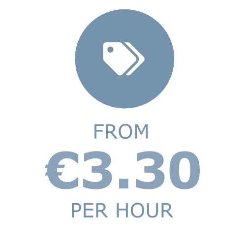 From €2.90 per hour