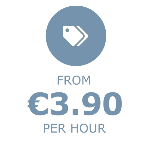 From €2.90 per hour